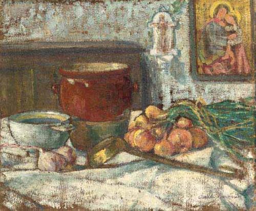 Emile Bernard Nature morte aux oignons France oil painting art